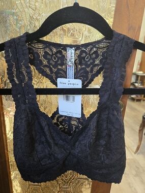 Free People Black Floral Lace Bralette
